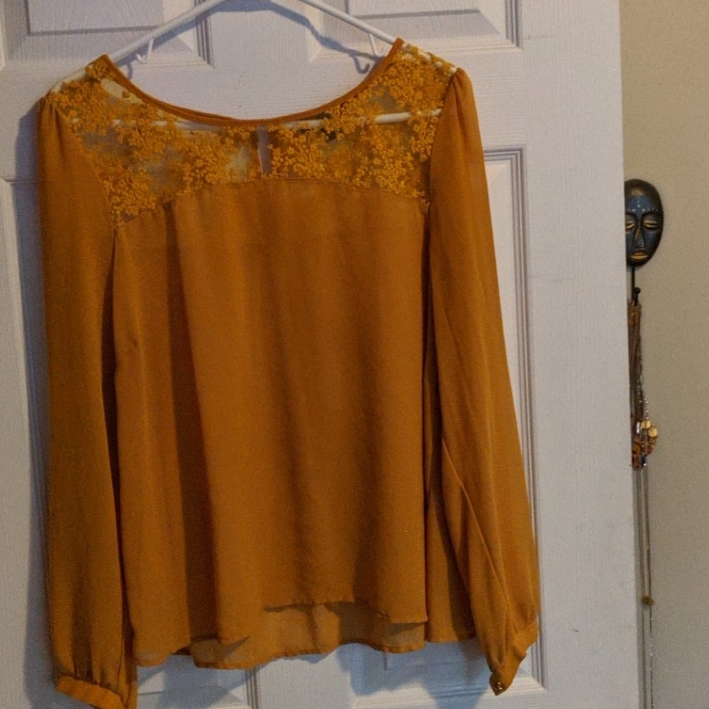 Yellow embroidered blouse